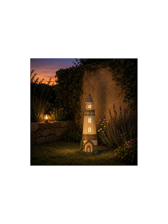 Lighthouse Lamp Solar Charging Dimensions 25x24.5x71.5cm Brown 095752010