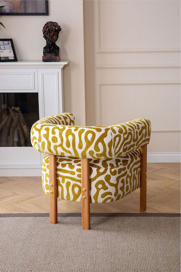 High Back Armchair Dark Walnut 68x60x60cm