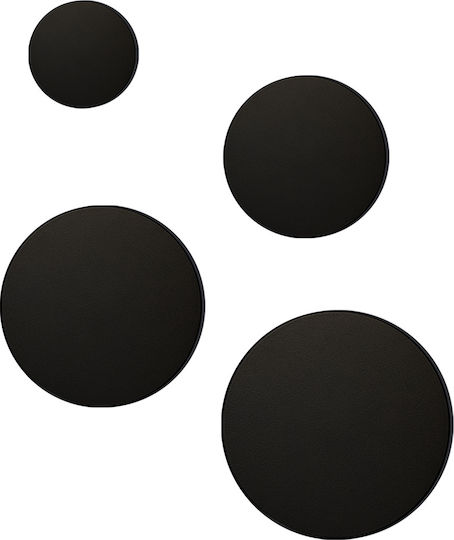 Eko Light Modern Wall Lamp with Integrated LED and Warm White Light Black 18x18x4.7cm