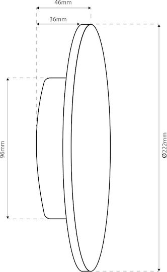 Eko Light Modern Wall Lamp with Integrated LED and Warm White Light Black 18x18x4.7cm