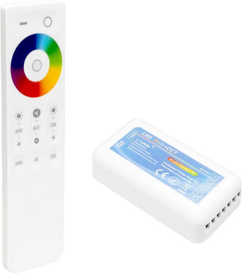 GloboStar Controler RGBW Fără Fir Atingere RF cu Control la Distanță LED Controler RGBW-WW cu Telecomandă 2.4G 12V 240W 24V 480W 73424