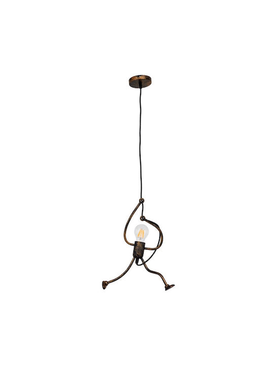 GloboStar Figure Κρεμαστό Φωτιστικό Μπρούτζινο 20x20x150εκ.