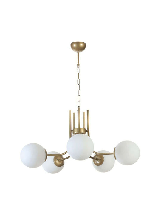 Opviq Nevada Pendant Light Yellow for 5 Bulbs E27 65x65x70cm