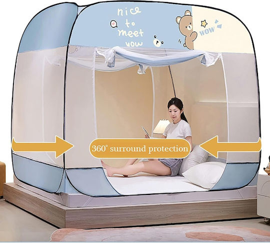 Pop Up Blue Mosquito Net Tent 180x200cm General Trade 101095 Generaltrade