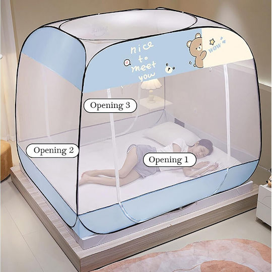 Pop Up Blue Mosquito Net Tent 180x200cm General Trade 101095 Generaltrade