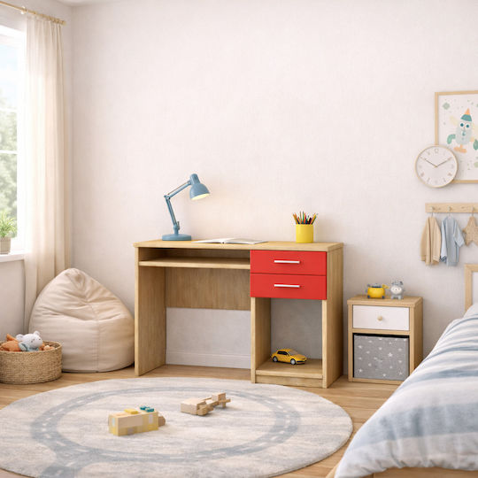 Kinder Schreibtisch aus Melamin Rote 100x55x80cm