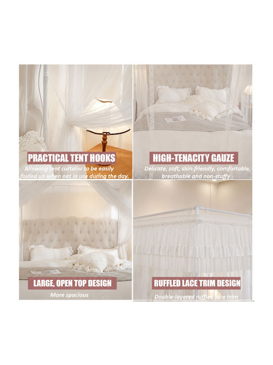 Galifas Cradle Mosquito Net Made of White Tulle 180x200cm
