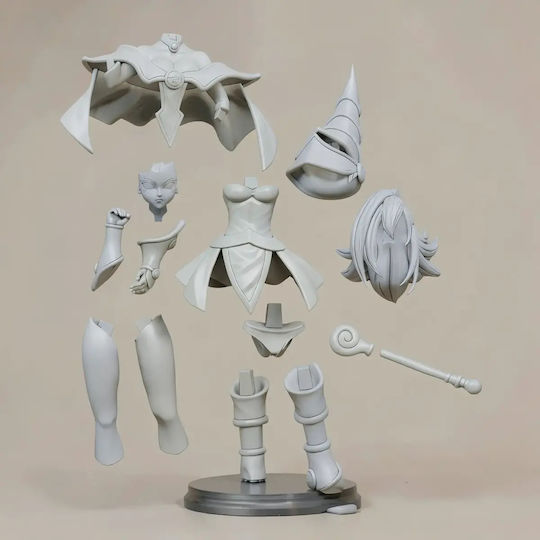 Небоядисана 3D Фигура Dark Magician Girl Стойка Поза 215мм Боядисване DIY Подарък Цветове 20 См 1:8
