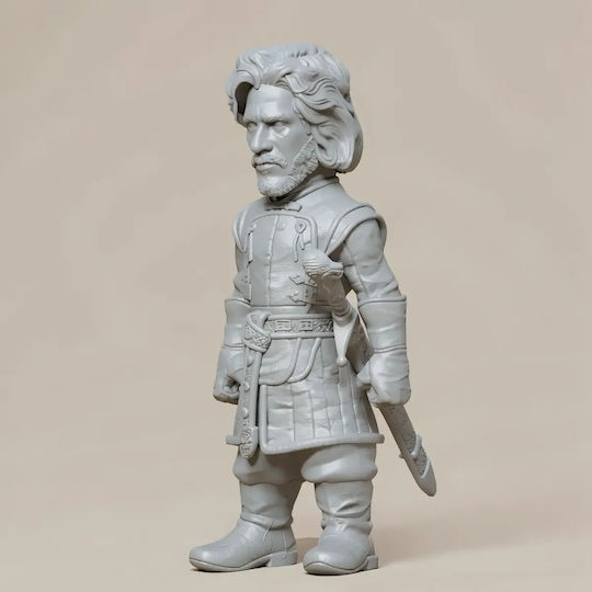 Unpainted 3D Figure Game Thrones Jon Snow Night Watch Chibi 3D Printing Figurine Painting DIY Gift Colors 20 Cm 1:8