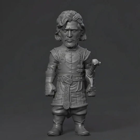 Unpainted 3D Figure Game Thrones Jon Snow Night Watch Chibi 3D Printing Figurine Painting DIY Gift Colors 20 Cm 1:8