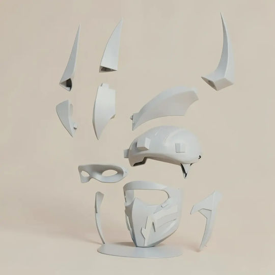 Небоядисана 3D Фигура Cosplay Super Shredder Fortnite Каска Боядисване DIY Подарък Цветове 20 См 1:8