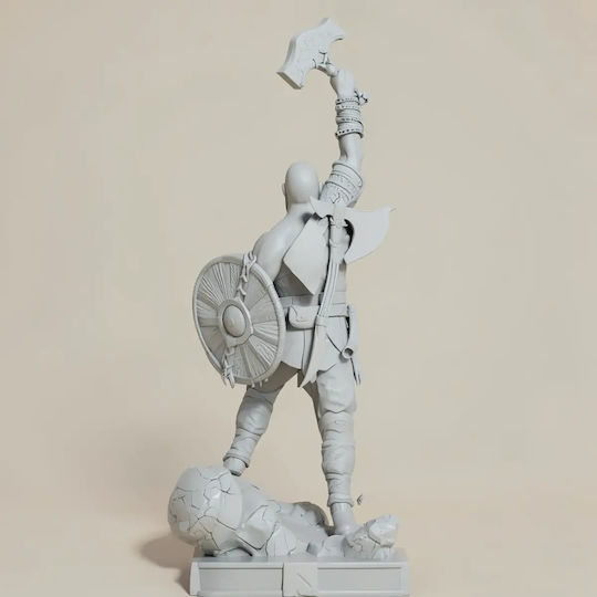 Unpainted 3D Figure Kratos Roaring 3D Printing Model God War Painting DIY Gift Colors 15.2 Cm 1:12