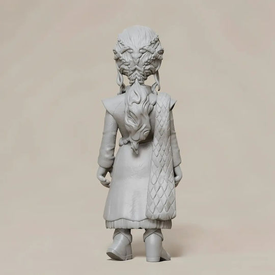 Unpainted 3D Figure Game Thrones Daenerys Targaryen Chibi 3D Printing Figurine Painting DIY Gift Colors 30 Cm 1:6