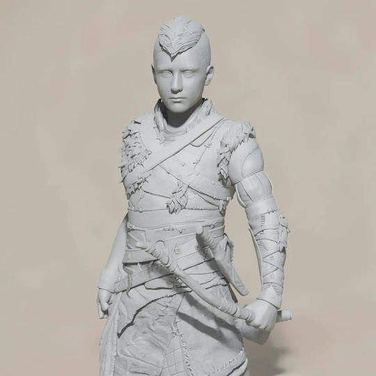 Небоядисана 3D Фигура Atreus Богът На Войната Ragnarok 3D Боядисване DIY Подарък Цветове 20 См 1:8