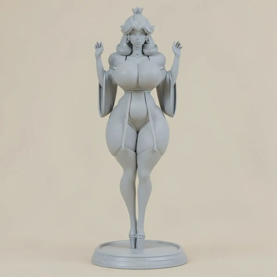 Unpainted 3D Figure Princess Peach Thicc Version 3D Printing Model Super Mario Painting DIY Gift Colors 15.2 Cm 1:12