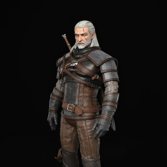 Figurină 3D Nevopsită Geralt Rivia Witcher 3 Poziție Cu Bază 3D Vopsire Diy Cadou Culori 20 Cm 1:8