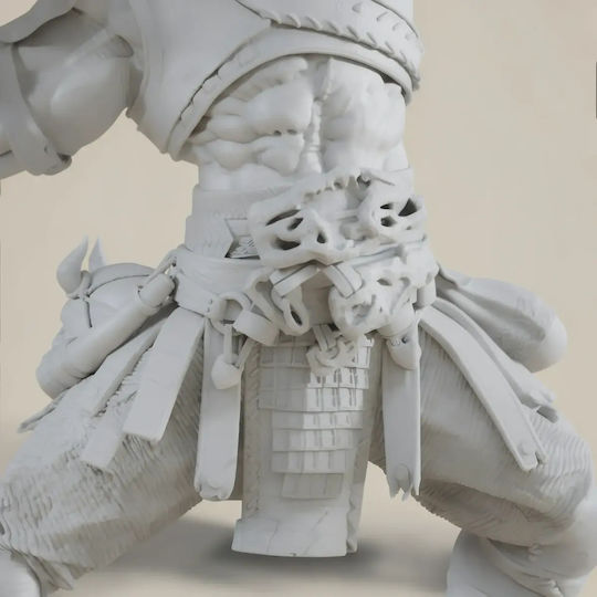 Unpainted 3D Figure Kratos Axe Shield Painting Diy Gift Colors 20 Cm 1:8