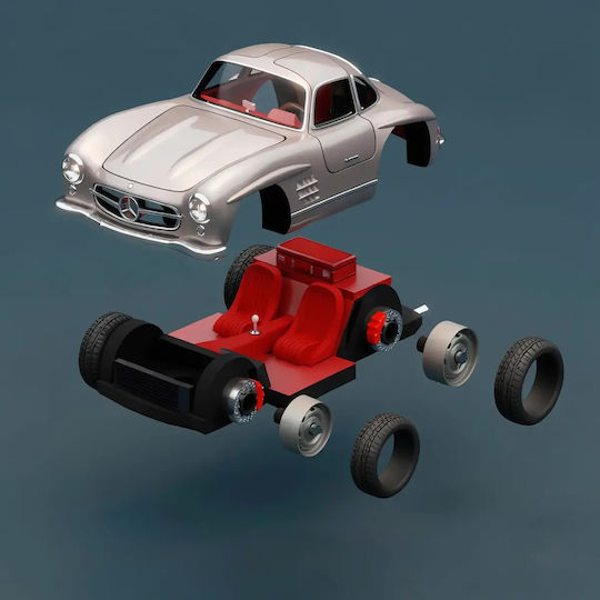 Άβαφη 3d Sammelbare Figur Model Kit Car Mercedes 300sl Βάψιμο Diy Δώρο Χρώματα 15,2 Cm 1:12