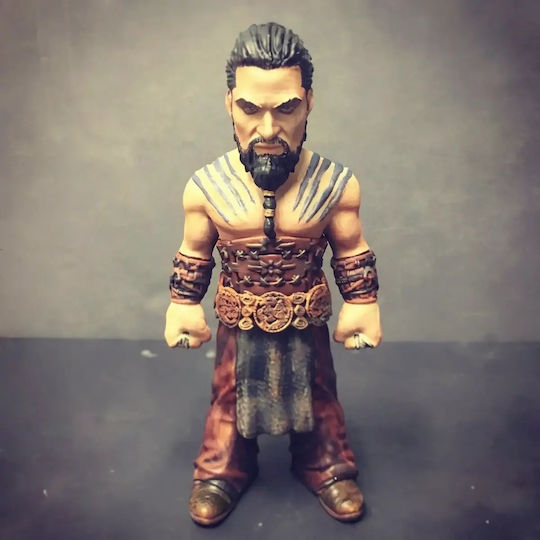 Небоядисана 3D Фигура Игра на Тронове Khal Drogo Chibi 3D Печатна Фигурка Боядисване DIY Подарък Цветове 20 см 1:8