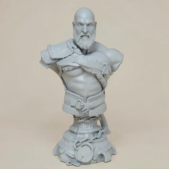 Άβαφη 3D Фигура Old Kratos Бюст 3D Боядисване DIY Подарък Цветове 20 см 1:8
