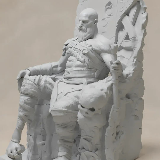 Небоядисана 3D Фигура Kratos On Throne Ready To V3 Богът На Войната Боядисване Направи Си Сам Подарък Цветове 30 См 1:6