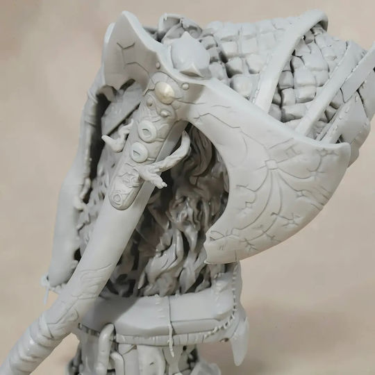 Небоядисана 3D Фигура Old Kratos Bust 3D Боядисване DIY Подарък Цветове 30 см 1:6