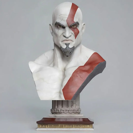Figurină 3D Nevopsită Kratos God War Bust Model 3D Sculptură Vopsire Diy Cadou Culori 30 Cm 1:6