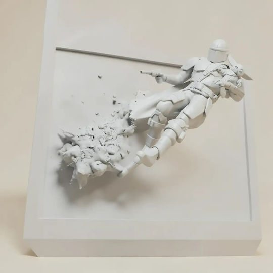 Sammlbare Figur Άβαφη 3d Mandalorian Baby Yoda Explosion 3d Printing Model Starwars Βάψιμο Diy Δώρο Χρώματα 30 Cm 1:6