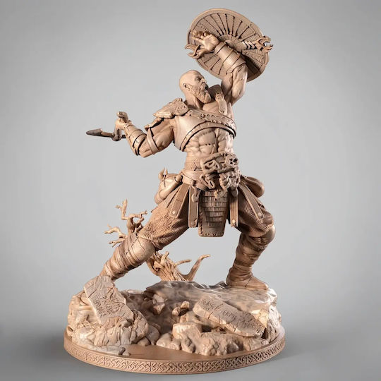 Unpainted 3D Figure Kratos Axe Shield Painting DIY Gift Colors 30 Cm 1:6