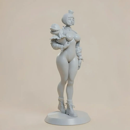 Небоядисана 3D Фигура Princess Chompette Super Mario Статуи 3D Печат Боядисване DIY Подарък Цветове 20 см 1:8