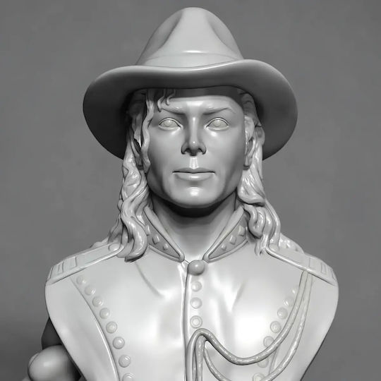 Unpainted 3D Figure Michael Jackson Bust Digital Sculpture Painting DIY Gift Colors 15.2 Cm 1:12