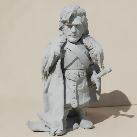 Unpainted 3D Figure Game Thrones Jon Snow Night Watch Chibi 3D Printing Figurine Painting DIY Gift Colors 30 Cm 1:6