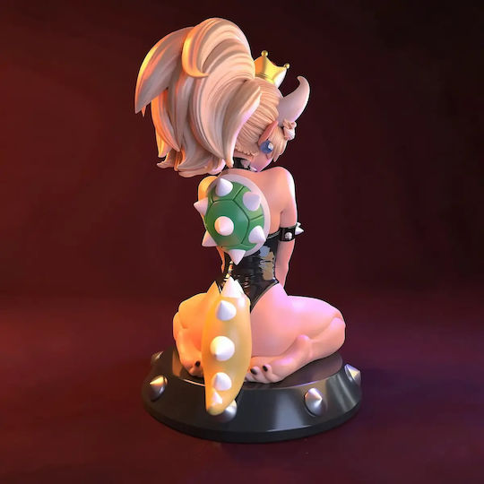 Unpainted 3D Figure Bowsette Bad Mushrooms 3D Printing Figurine Super Mario Painting DIY Gift Colors 30 Cm 1:6