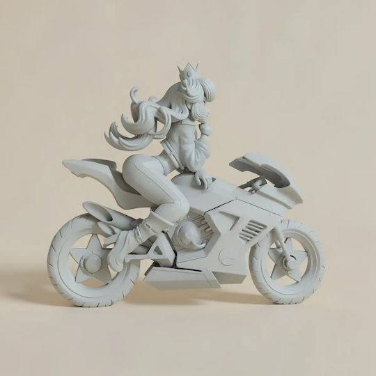Unpainted 3D Figure Princess Peach On Motor Super Mario 3D Printing Figurine Painting DIY Gift Colors 30 Cm 1:6