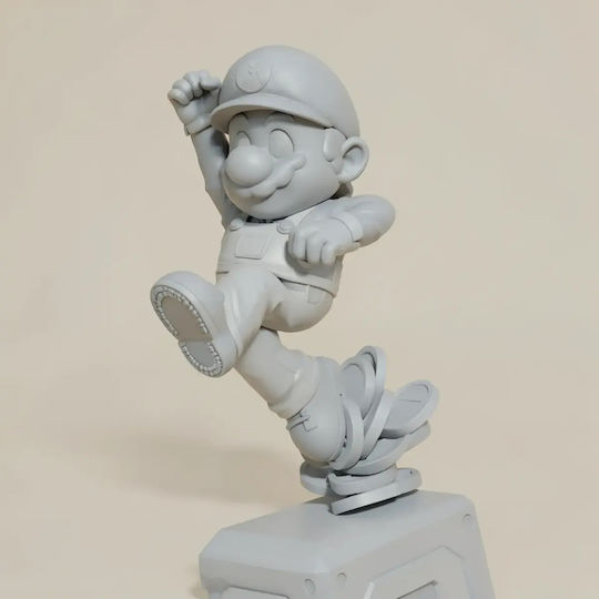 Άβαφη 3d Φιγούρα Super Mario Bros On Mystery Box Βάψιμο Diy Δώρο Χρώματα 20 Cm 1:8