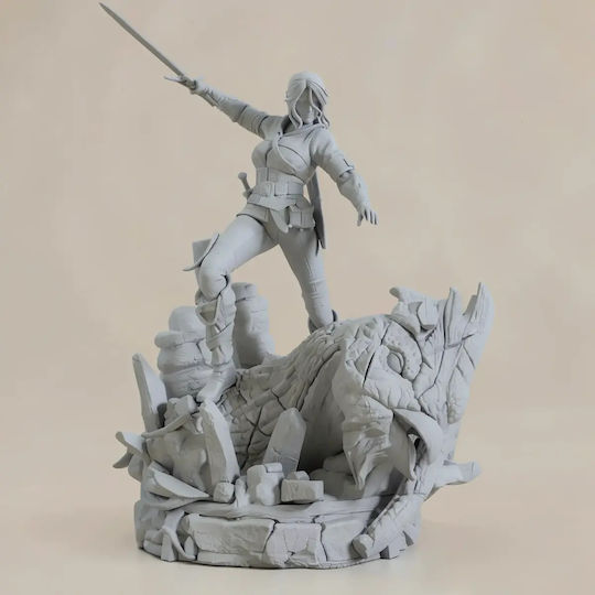 Unbemalte 3d Figur Ciri Witcher Dämon 3d Bemalung Diy Geschenk Farben 20 Cm 1:8