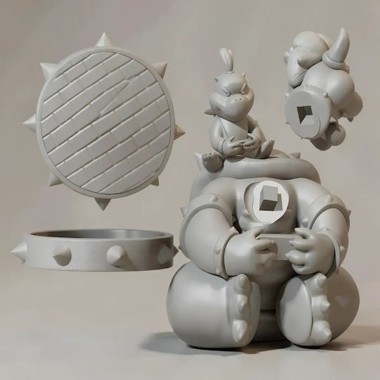 Unpainted 3D Figure Bowser Bowser From Super Mario Painting DIY Gift Colors 20 Cm 1:8
