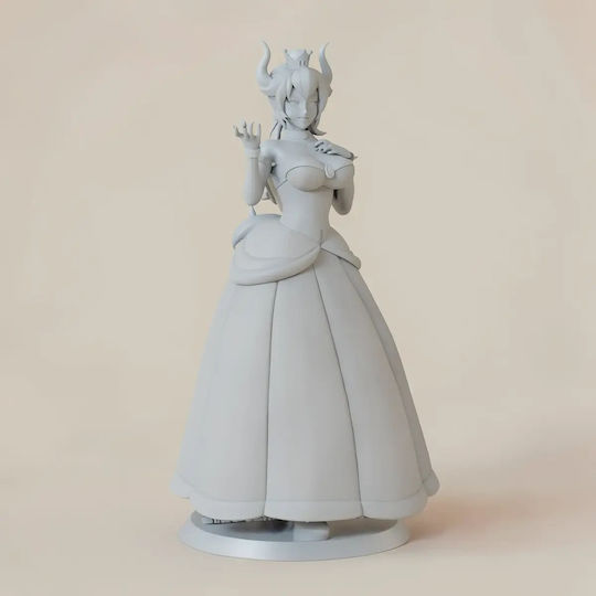 Unpainted 3D Figure Bowsette Standing Pose From Super Mario Painting Diy Gift Colors 15.2 Cm 1:12
