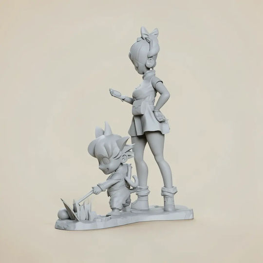Άβαφη 3d Φιγούρα Goku Bulma From Dragon Ball Βάψιμο Diy Δώρο Χρώματα 20 Cm 1:8