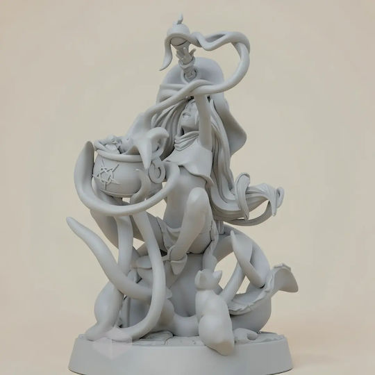 Unpainted 3D Figure Witch Halloween Painting DIY Gift Colors 20 Cm 1:8