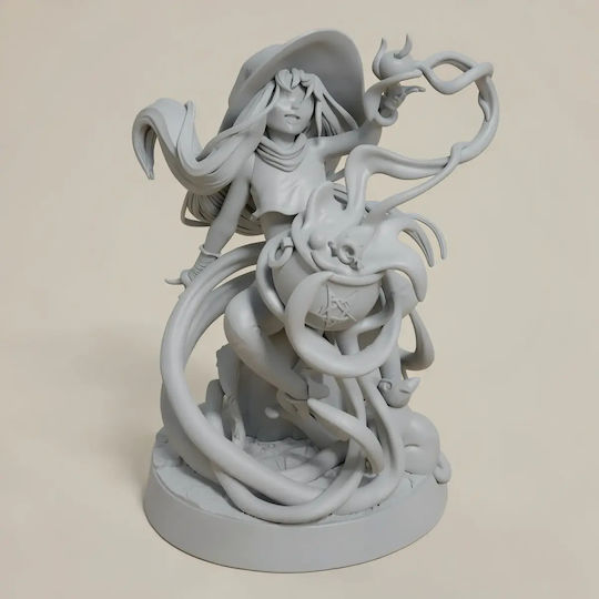 Unpainted 3D Figure Witch Halloween Painting DIY Gift Colors 30 Cm 1:6