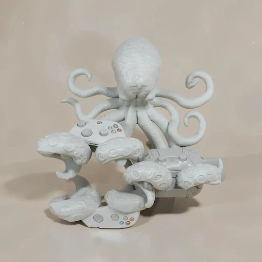 Небоядисана 3D Фигура Octopus Controller Headphone Holder 3D Боядисване DIY Подарък Цветове 15,2 см 1:12