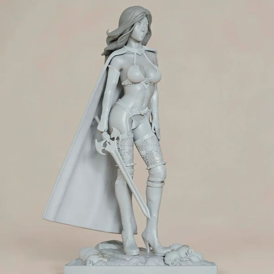 Άβαφη 3D Фигура Хелоуин Lady Death Sword Scythe Боядисване DIY Подарък Цветове 20 см 1:8