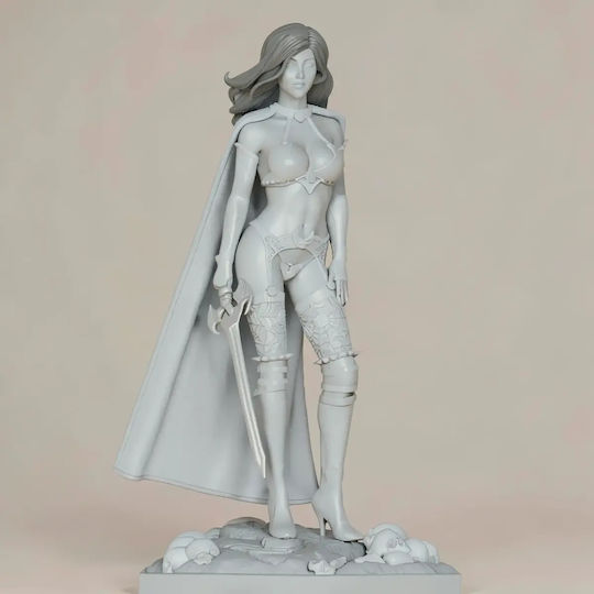 Άβαφη 3D Фигура Хелоуин Lady Death Sword Scythe Боядисване DIY Подарък Цветове 30 см 1:6