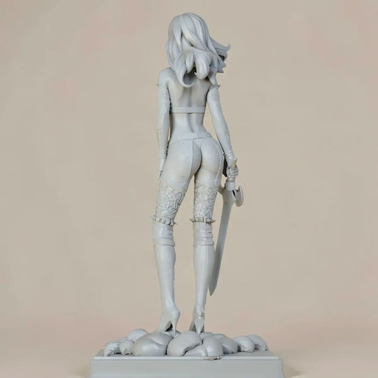 Άβαφη 3D Фигура Хелоуин Lady Death Sword Scythe Боядисване DIY Подарък Цветове 30 см 1:6