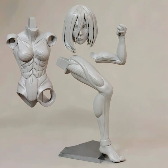 Unbemalte 3d Figur Female Titan V2 Aus Angriff auf Titan Bemalung Diy Geschenk Farben 20 Cm 1:8