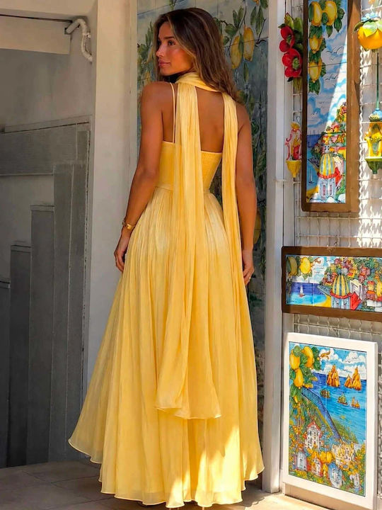 Sommer Maxi Abend Damenkleid Slip Dress Wickel mit Masche Luftig