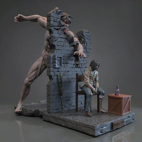 Άβαφη 3D Φιγούρα Eren Titan V2 Βάψιμο Diy Δώρο Χρώματα 20 Cm 1:8