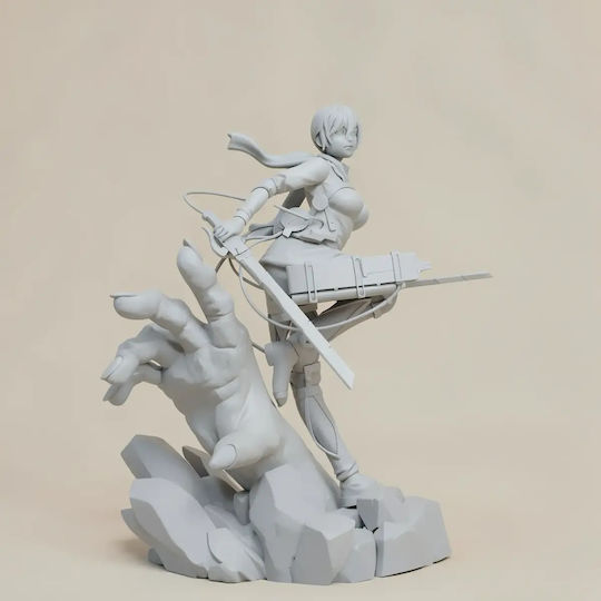 Unbemalte 3D-Figur Mikasa Titan Hand Base Bemalung Diy Geschenk Farben 30 Cm 1:6