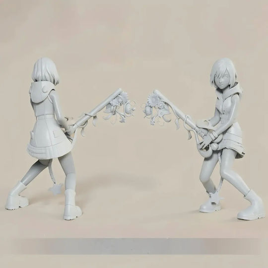 Unpainted 3D Figure Kairi Kingdom Hearts Painting DIY Gift Colors 20 Cm 1:8